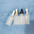 4pcs/lot 30ML  Frosted Glass Serum Hair Oil Bottle Gold Silver Rose Gold Black Dropper Body Essential Oil Bottles