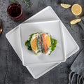 European-Style Simple Square Ceramic Tableware Matte Black Rim Plate for Household Use Dishes & Plates