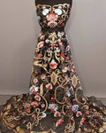 Classic 3D Flowers Fashion Couture  Floral Embroidery Net Dress Lace Fabric