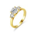 Factory Wholesale Gold Plated 925 Sterling Silver Total 1.6Carat Moissanite Ring for Women Fine Jewelry