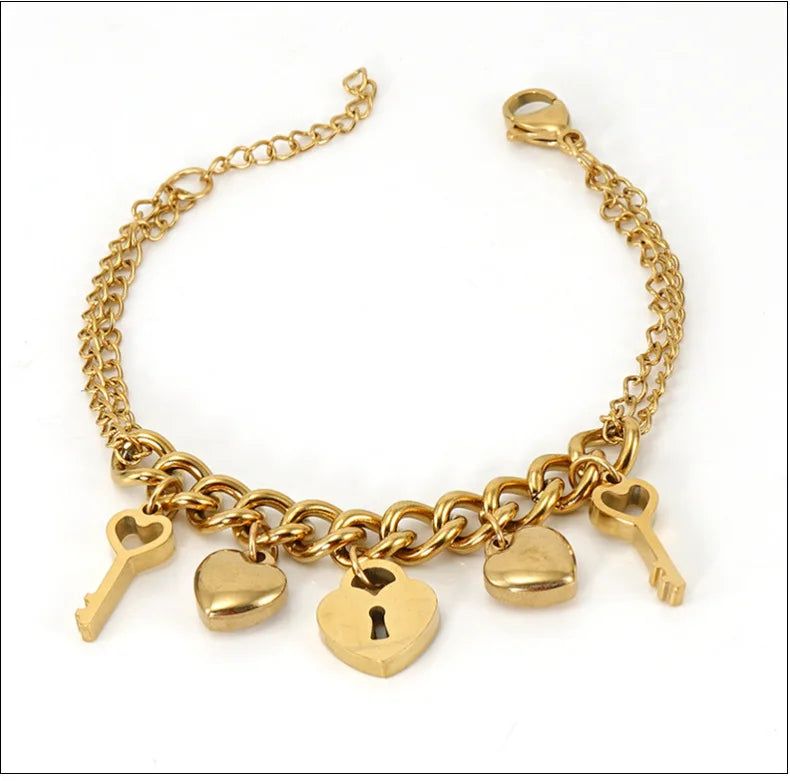 Women's 18K Gold Geometric Bracelet Lucky 8-Figure Stainless Steel Fashion Bangle Jewelry