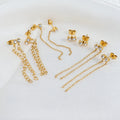Minos New Fashion Tassel Chain Earrings Hypoallergenic Stainless Steel Clear Stone Earrings AAA Cubic Zircon Earrings for Women