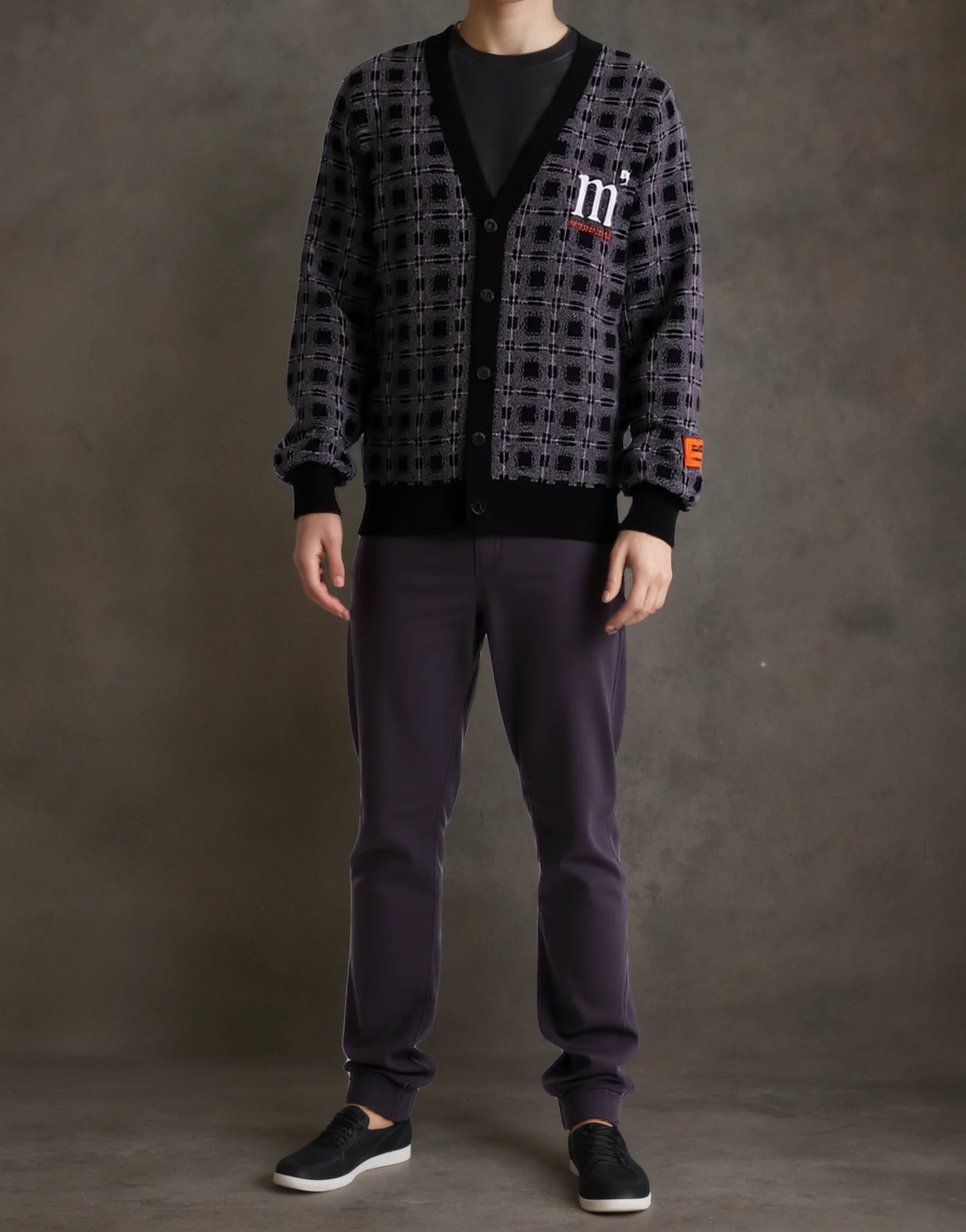 New Product Customizable 100% Polyester Men's Sweater Character Pattern Warm Exploitative Cardigan