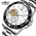 T-WINNER Fashion Water Resistant Relojes Hombre Watch CARVING TIME STYLISH Custom Mens Mechanical Luminous Automatic Watches