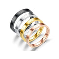 Fashion Simple Men Women Wedding Rings No Tarnish Gold Plated Finger Ring Jewelry Custom Logo Plain Ring 2mm 4mm
