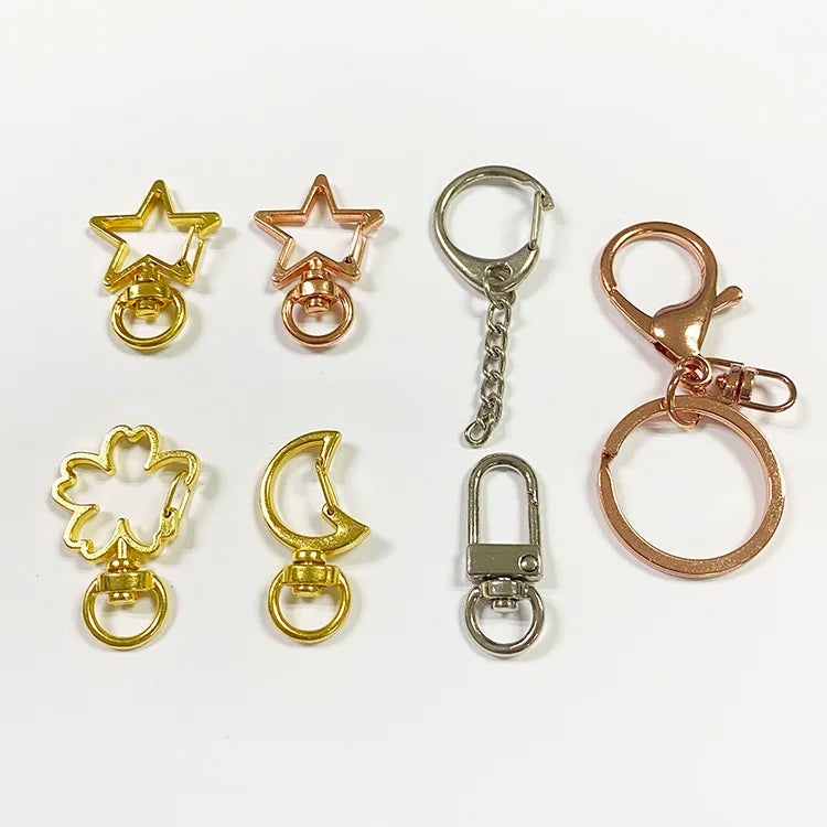 Wholesale Metal Star Heart Moon Shape Metal Loop Keyring Keychain Hardware Clasp