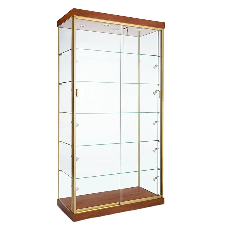 Wholesale Displays Freestanding Extra Vision Frame Premium Tempered Glass Showcase Customizable Size Knockdown Structure