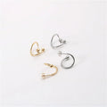 New PVD Gold Plated Stylish Curved Hoop Earring Stainless Steel Simple Earring