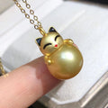 P328 9-11mm DIY Natural  Freshwater Pearl Charm Pendant Necklace Chain Accessory 925 Sterling Silver Jewelry for Women