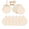 4"  Round Ball Natural Wood Slices Wooden Ornaments Unfinished  DIY Wooden Christmas Ornaments Hanging Decor