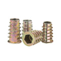 Factory Wholesale Zinc Alloy Threaded Insert Nut Flat Head Zinc Alloy Galvanized Wood Insert Nut Insert Wood Nut