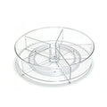 Premium Clear Rotating Plastic Detachable Dividers Lazy Susan Style Storage Organizer for Cosmetics and Kitchen Spices