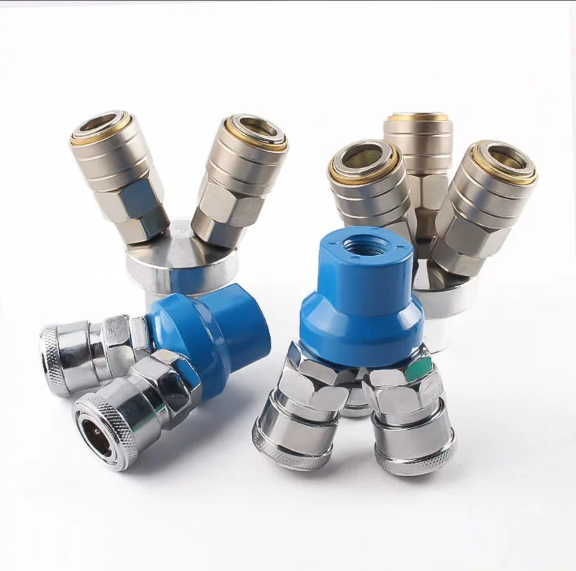 Pneumatic C-type Self-locking Quick Coupling Gas Pipe Round Three-way Two-way Claw Tool Air Pump Air Compressor Accessories