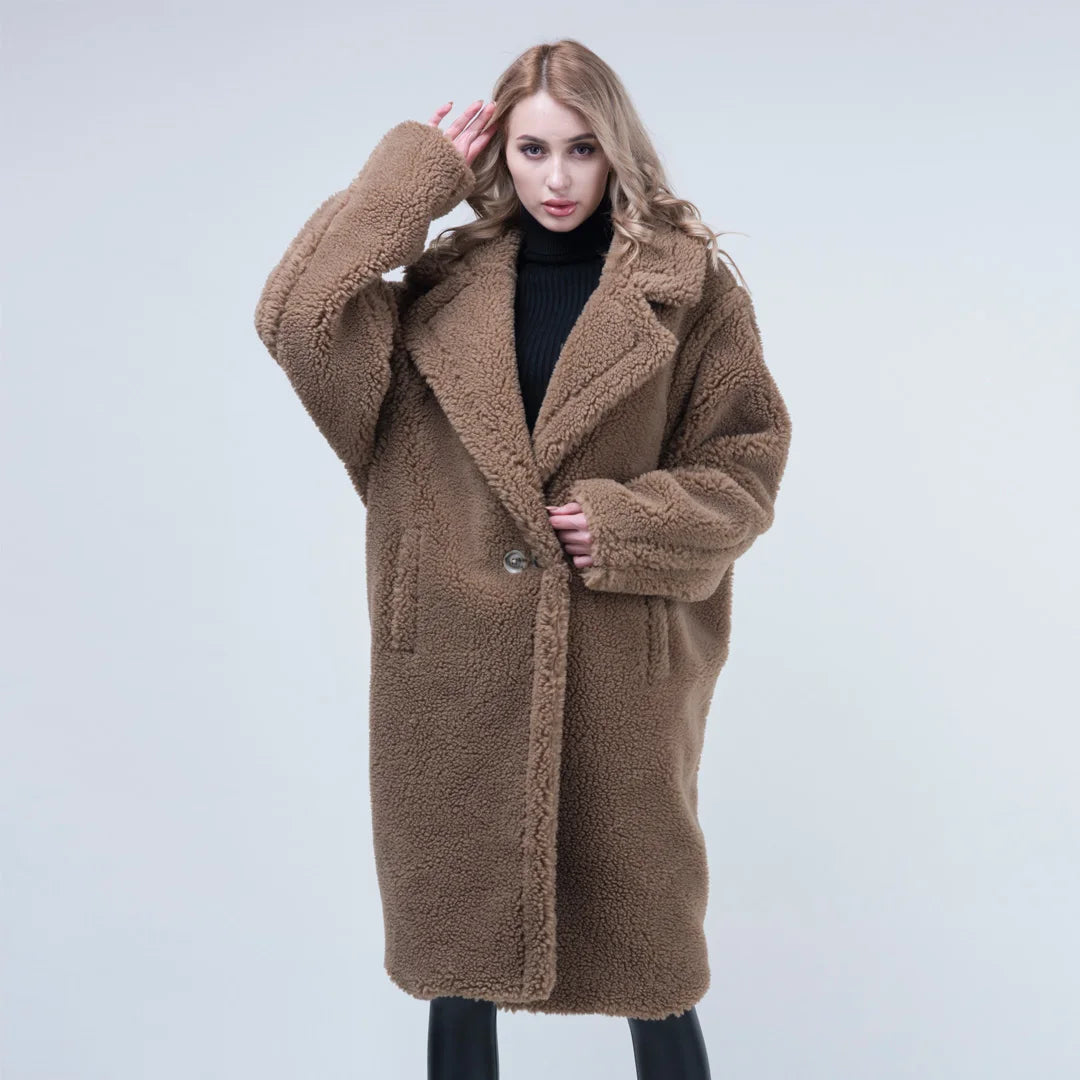 Cheap Price Shearling Coat Thick Sheared Lamb Fur Coat Long Style Oversize Women Shearling Coat for Winter