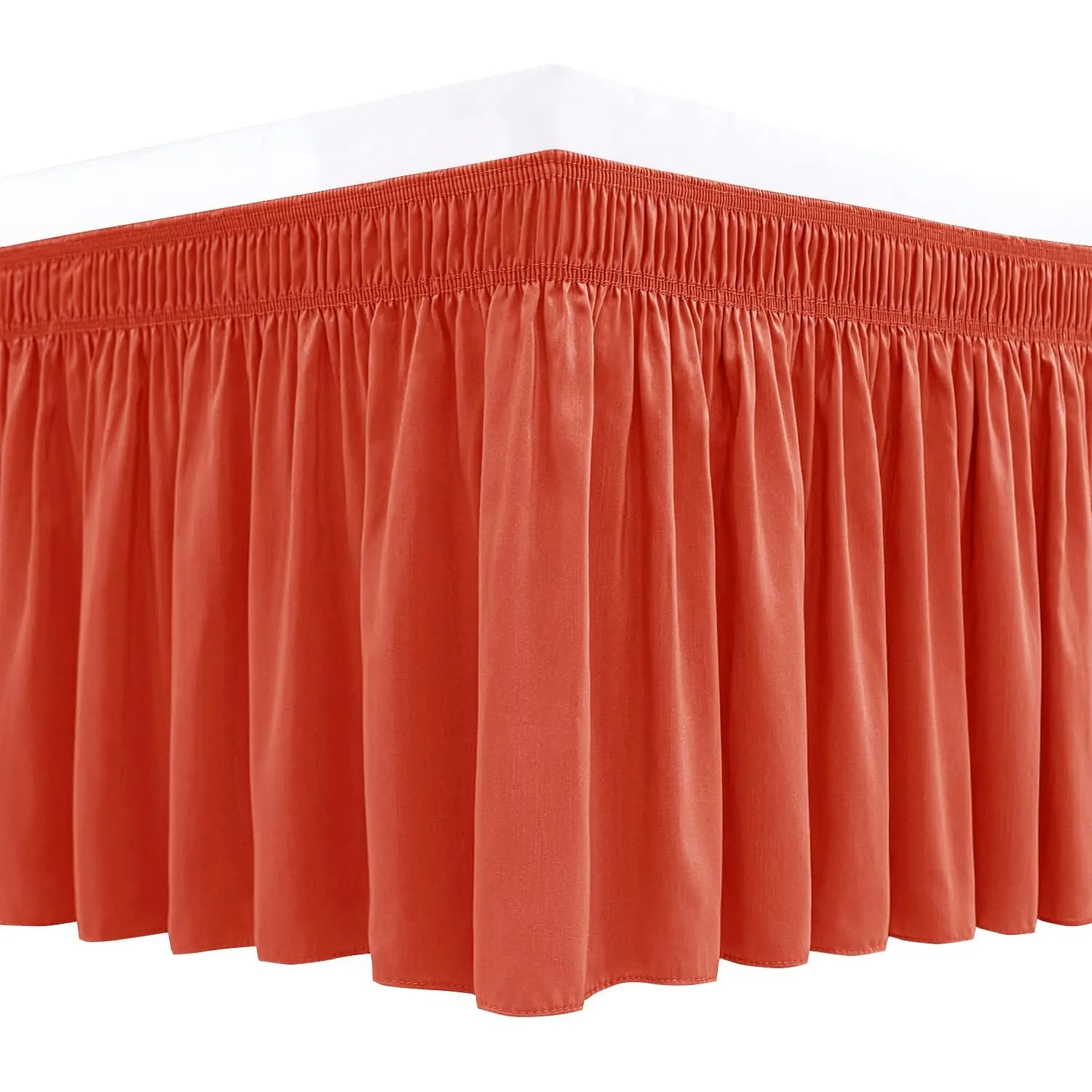 Wrap Bed Skirts Lavender Adjustable Elastic Dust Ruffles Easy Fit Wrinkle Silky Luxurious Fabric Machine Washable Customized