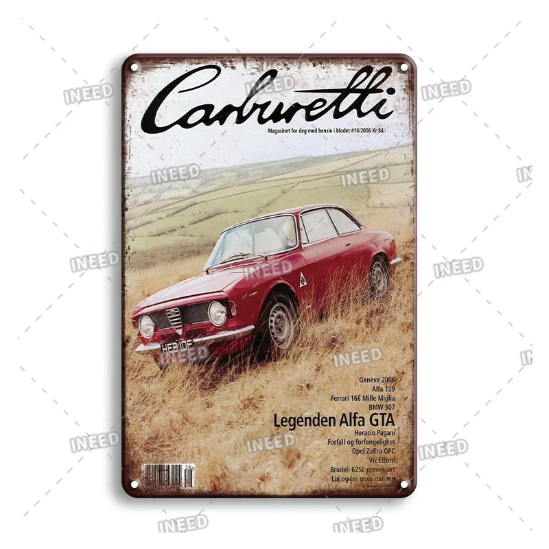 Manufacturer Custom 20*30cm Antique Styles Old Car Images Signs Vintage Decoration Retro Vintage Metal Signs Tin Signs