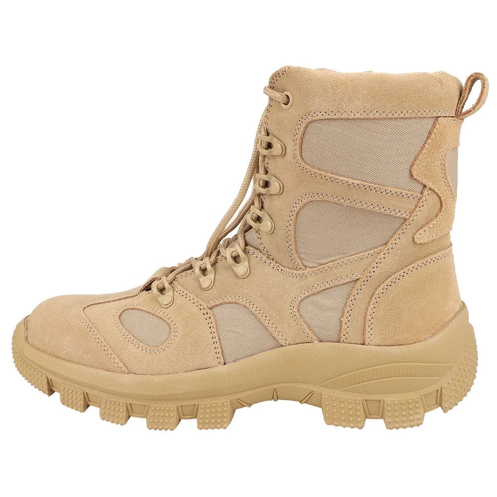 Double Safe Super March RTS Waterproof Leather Tan Anti Slip Breathable Lining Safety Outdoor Security Training Mens Tactical