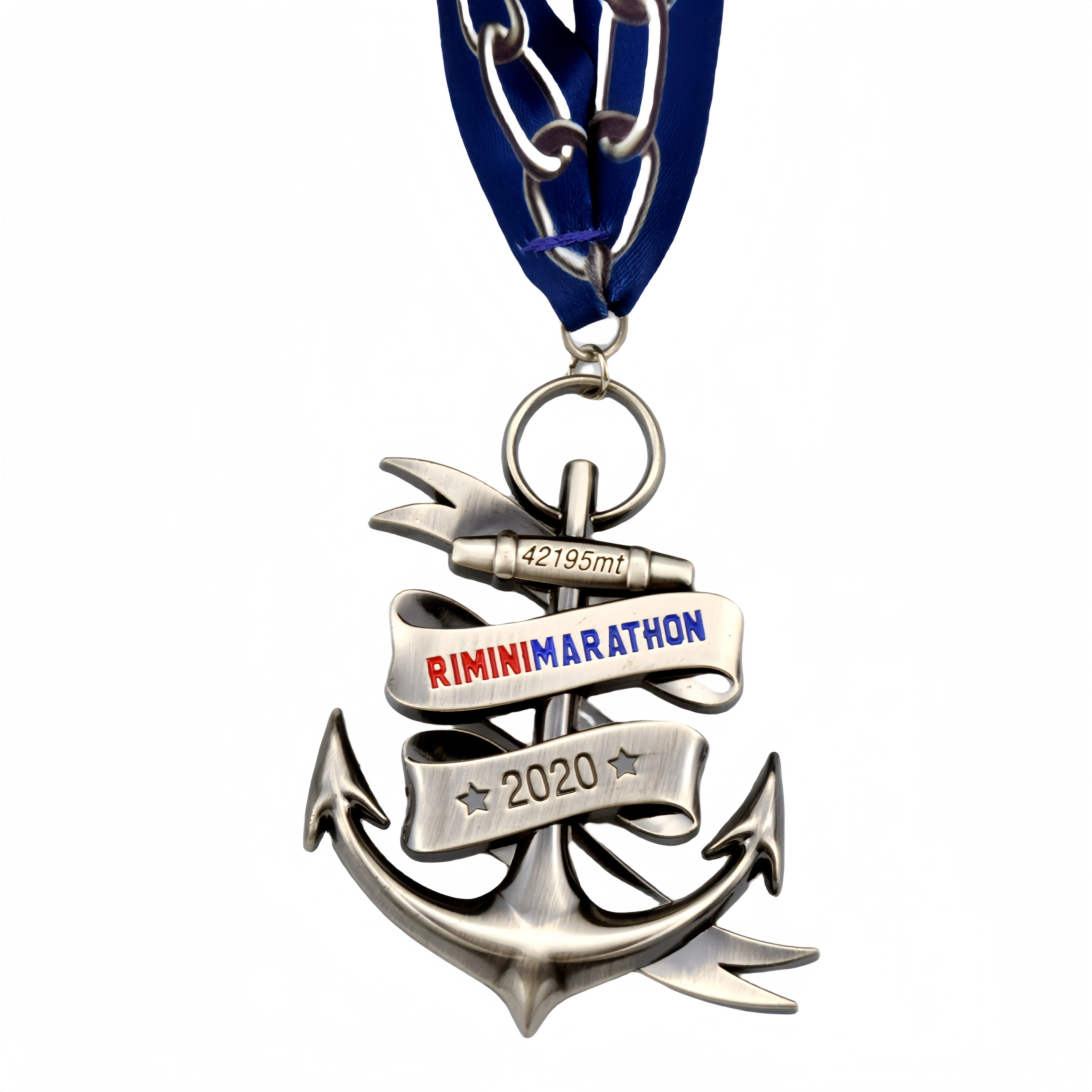 Wholesale Custom Design 5K 10K Running RIMINI Marathon Finisher Antique Anchor Masonic 3D Gold Metal Sport Medals for Souvenir