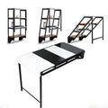HOMEMORE Transformer Convertible Writing Adult Home Office Dining Table and Book Storage Display Shelf Versatile MDF Iron Desk