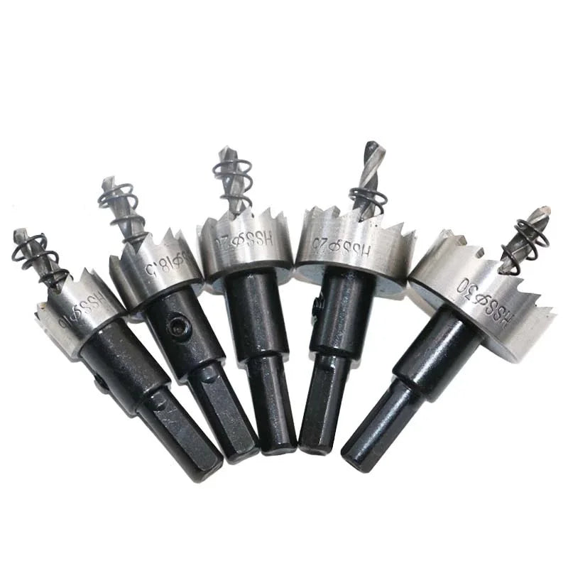 Hss Hole Saw Drill Bit Set Stainless Steel Metal Alloy Hole Opener 16-30mm Woodworking Tools Kit Hole Saw Cutter Drilling Bit