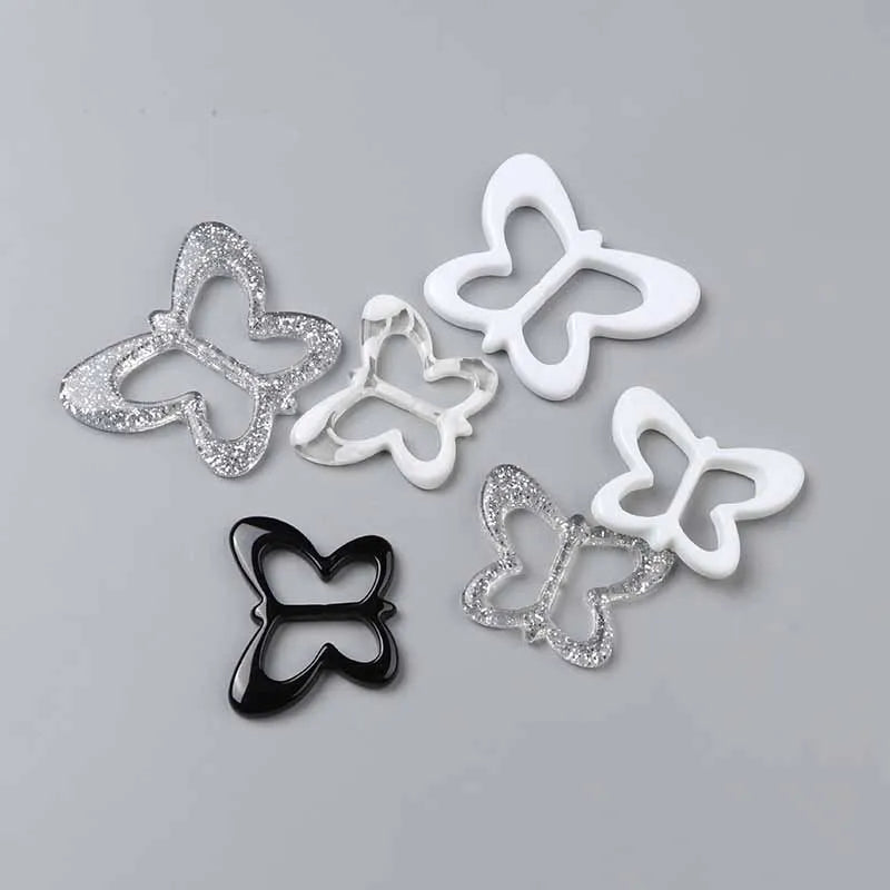SR004 Fancy Woman Style 3 Sizes Tri-glide Adjustable Resin Butterfly Buckles for Coat Belt