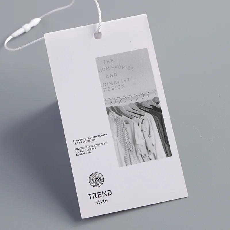 Materials Size Neck Labels Clothing Hang Tags 2023 Factory Custom Cotton Paper Logo Printed Leather Hang Tag for Shoes