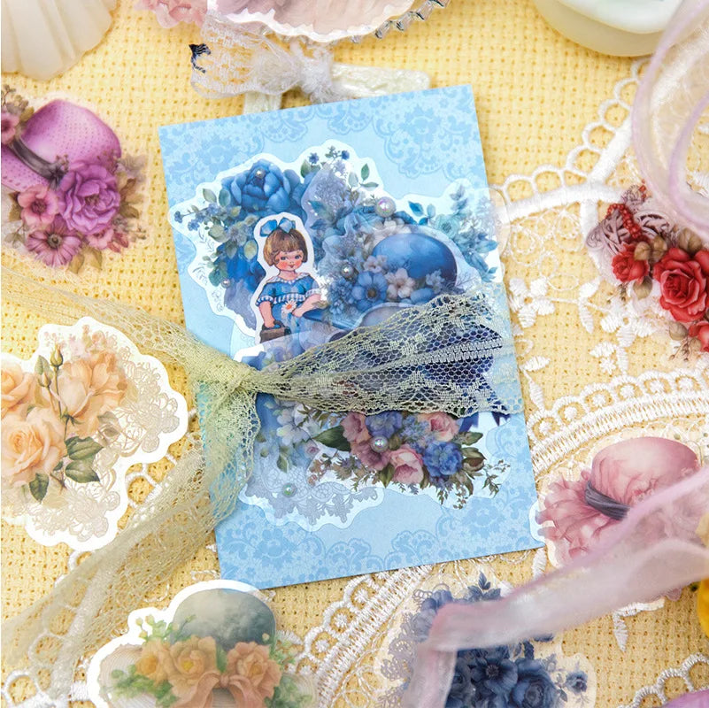 20pcs/pack PET Sticker Pack Flowery Afternoon Series Literary Flower Handbook Material