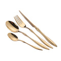 Stainless Steel Spoon and Fork Shiny Flatware Luxury Gold Plated High End Cutlery Set