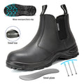JIANKUN CE S3 SR High Cut Safety Work Boots Steel Toe for Men Breathable Waterproof Smooth Leather Shoes Anti-Puncture PU Sole