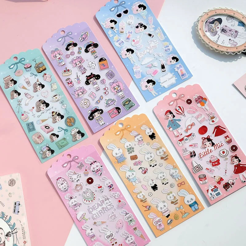 Nekoni Micoo Waterproof Stickers Adhesive Journal Stickers Clear Decorative Warehouse Stationery Stickers Sheets