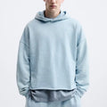 Manufacture Streetwear Vintage Acid Wash Hoodies Men Print Raw Hem Custom Printing Cotton Oversize Raw Hem Hoodies