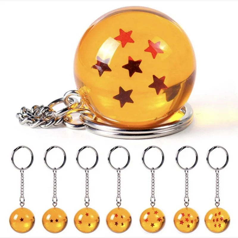 Fashion Cartoon Anime Resin Seven Star 3D Goku Dragon Ball Keychain for Key Bag