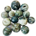 Natural Aquatic Agate Crystal Ball Quartz Druzy Moss Agate Geode Sphere for Healing