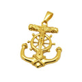 Hip Hops Men Anchor Pendant 18k Gold Stainless Steel Custom Stainless Steel Pendant Anchor Necklace