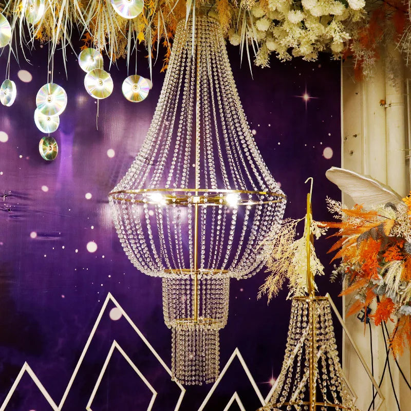 Wedding Props Classic Crystal Chandeliers Wedding Venue Layout Props Decorative Lighting Fixtures