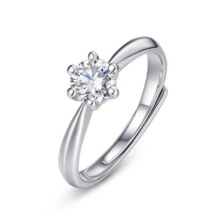 2025 Hot Sale Adjustable 925 Silver Diamond Engagement Rings for Women VVS Moissanite Jewelry Wedding Sets