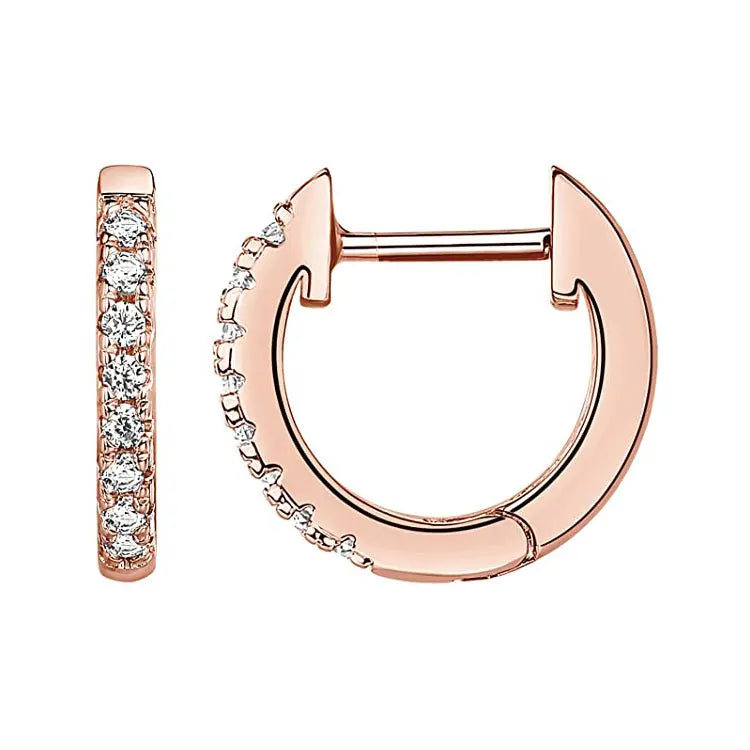 Hot Selling Copper Inlaid Zircon Earrings Fashion Design Hoop Geometric Earrings for Women 2023