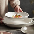 Deep Eco-Friendly Ceramic Western Tableware for Restaurants Soup and Pasta Plates Serving Dish Set