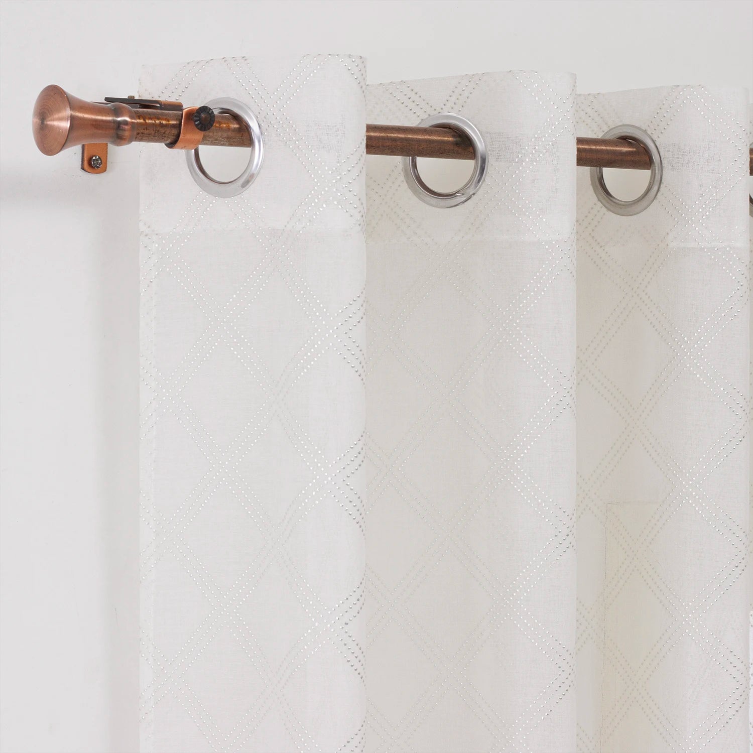 Factory Wholesale Geometric Design Dew Drop Sheer Tulle Curtains Window Decor for Living Room & Bedroom Home Use