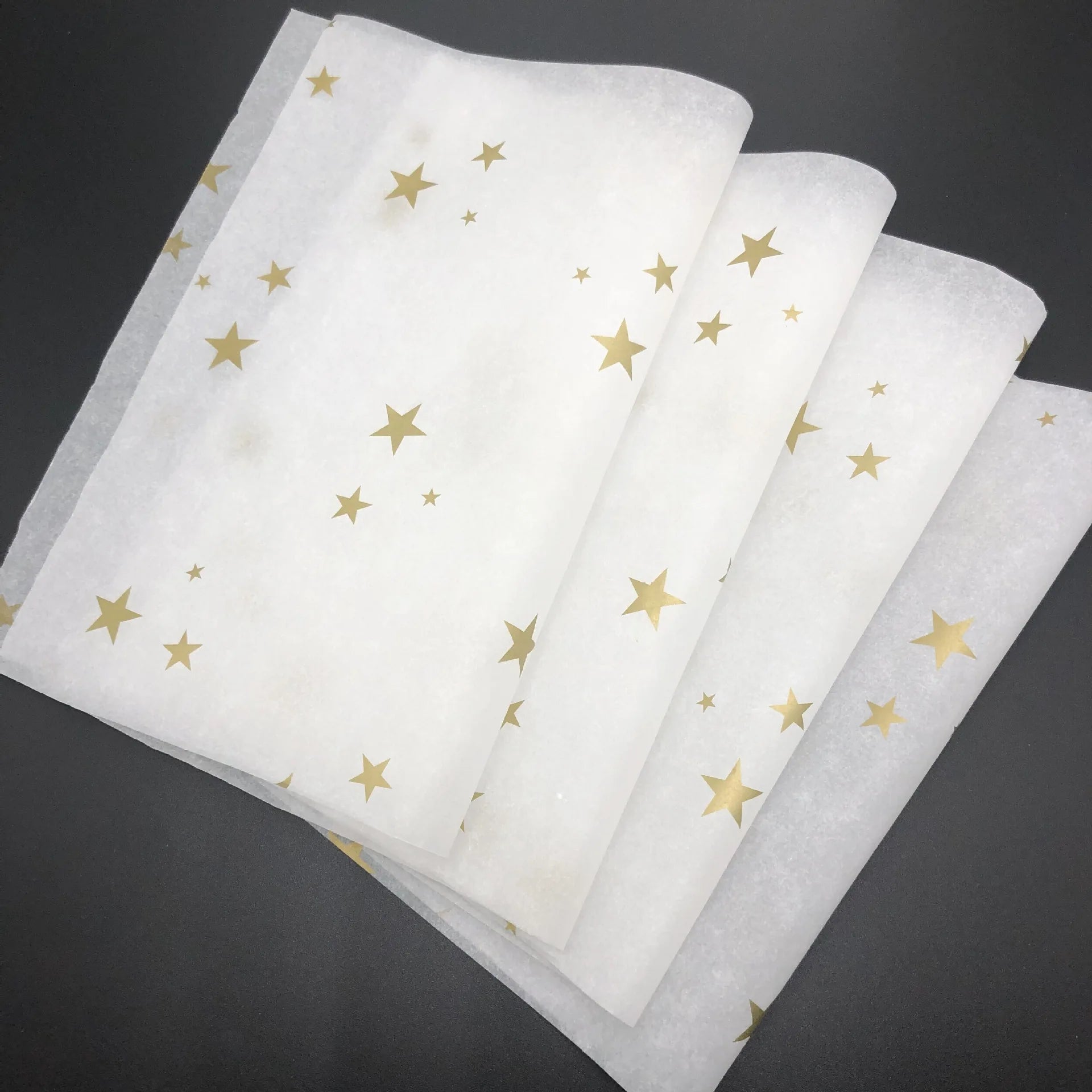 Custom White 17gsm Recyclable Gold Metallic Foil Logo Tissue Paper for Cosmetic Packaging Perfume & Shoe Box Wrapping