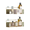 Bathroom Gold Shower Organizer Basket No Drilling Adhesive Shower Shelf