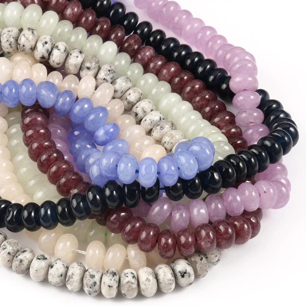 Wholesale 5*8mm Lepidolite/Prehnite Stone Rondelle Spacer Beads Abacus Beads for DIY Bracelet Necklace