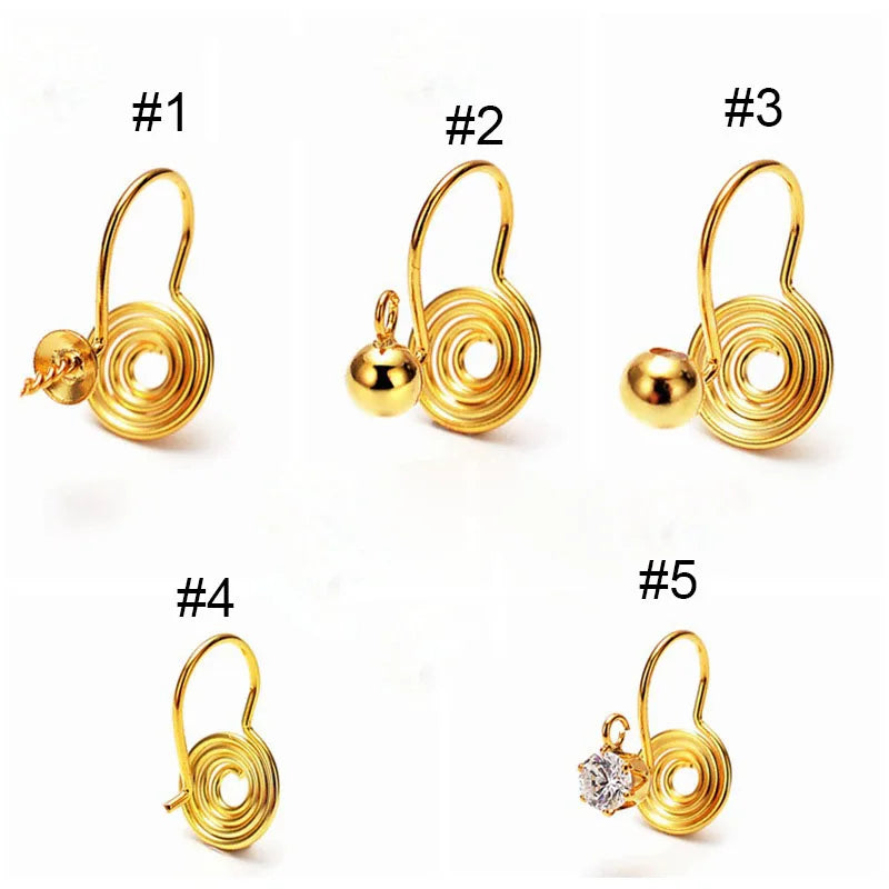Fashion Wire Winding Round Ear Clip Accessories 925 Sterling Silver Round Ball Pendant Ear Clip for Jewelry Making