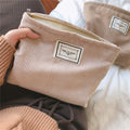 Hot Selling Corduroy Makeup Zipper Pouch Travel Toiletry Bag