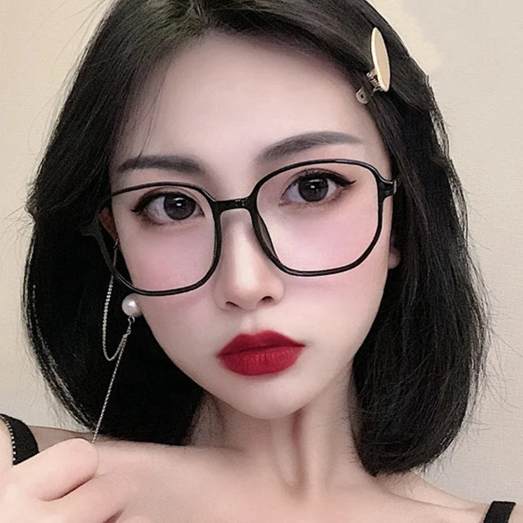 Jiuling Eyewear Fashion Korean Style Plain Spectacles Polygon Pc Glasses Oversized square Blue Light Blocking Eyeglasses Frames