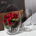 Merlin Living Modern Decorative Succulent Design Wide Mouth Clear Glass Vase Terrarium Home Decor Flower Vase Accessories