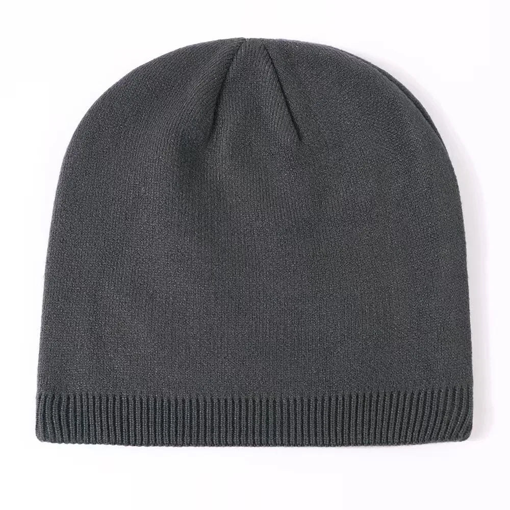 Custom logo Warm Knitted Cap Winter Knit Skull Cap 100% Cotton Beanie Hat for Women Men