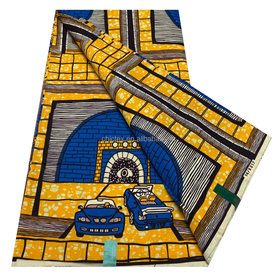 6 Yards African Wax Dutch Pagne Cotton Woven Plain Breathable Double Faced Fabric Africa Clothing Loincloth for Girls Dresses