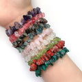 Women Colorful Chip Natural Stone Bracelets Healing Gravel  Crystal Gemstone Bracelet for Madam Girls
