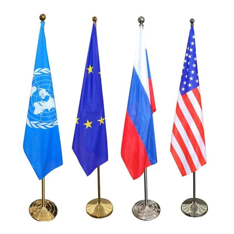 International World Country Flags Office Desk Display Promotional Table Flag with Stand